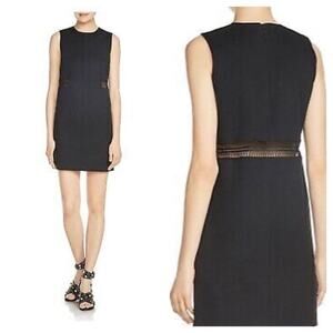 Maje Restal Stretch Cotton Black Mini‎ Dress Size Medium